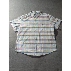 Vineyard Vines Pastel Plaid Tucker Shirt XXL Slim Fit Short Sleeve Button Up
